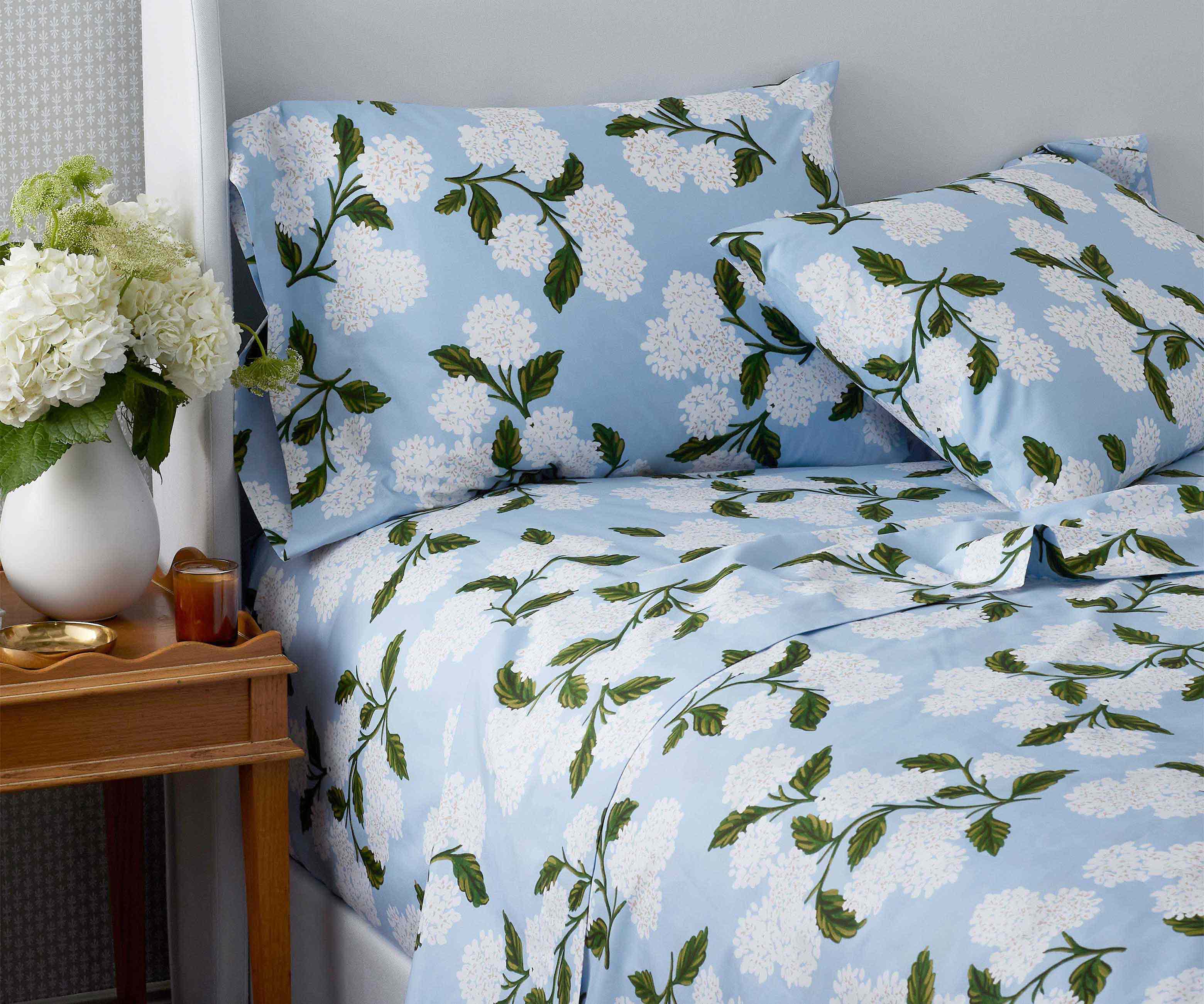 Percale Sheet Set - Hydrangea
